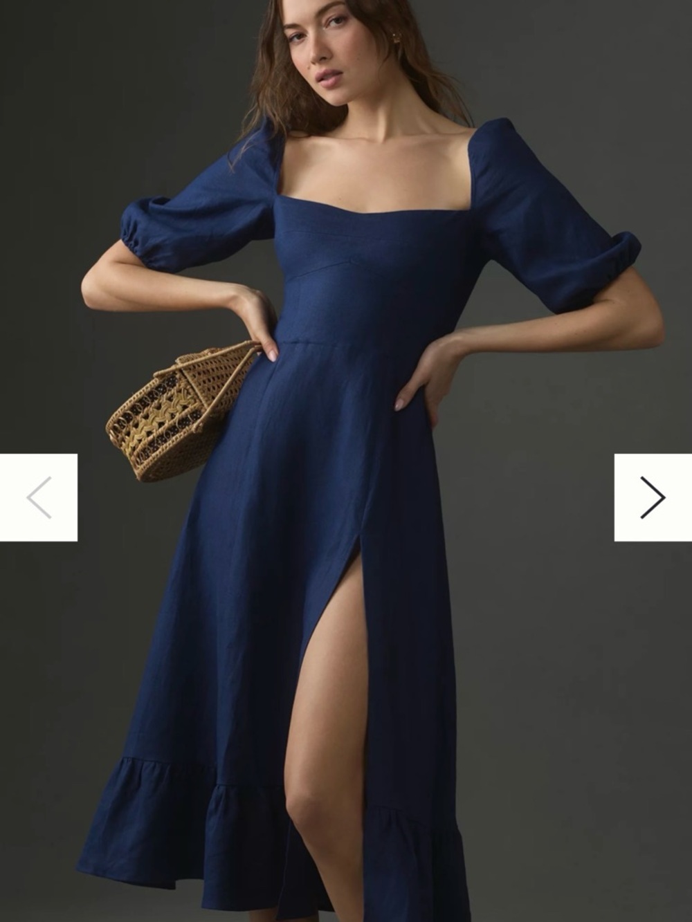 Reformation Sigmund Linen Midi Dress